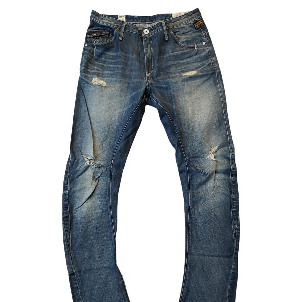 SOUTH EAST G-Star Raw 3301 Destroyed Slim Straight Leg Jeans Denim Sz 27 NWT